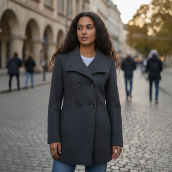 Steve Madden Wool Blend Peacoat S EUC - Picture 2 of 9